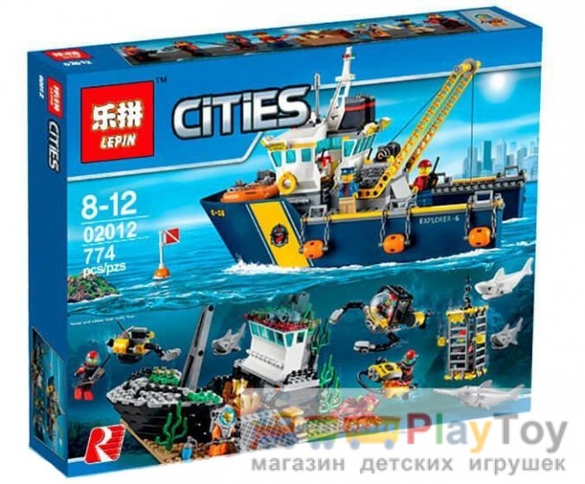 Конструктор Lepin "Cities" (02012) Корабль исследователей морских глубин, 774 детали - Аналог City (Сити) 60095
