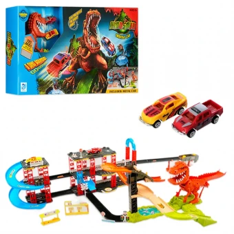 Гоночный трек 8899-92 "Динозавр в городе" (автотрек, 2 машинки, со звуком)