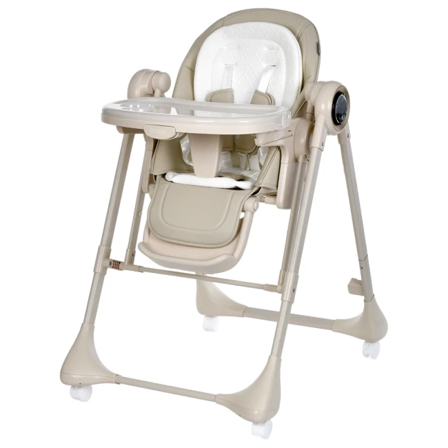 Стульчик-качели для кормления Bambi M 6318 DORMI Beige (укачивание, съемный столик, чехол, музыка, Bluetooth)