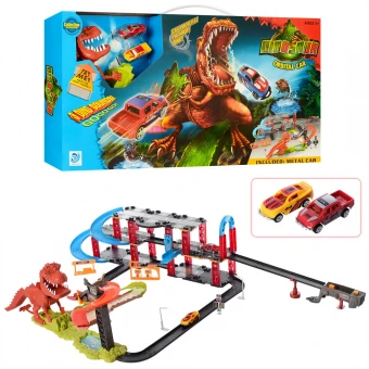 Гоночный трек 8899-93 "Динозавр в городе" (автотрек, 2 машинки, со звуком)