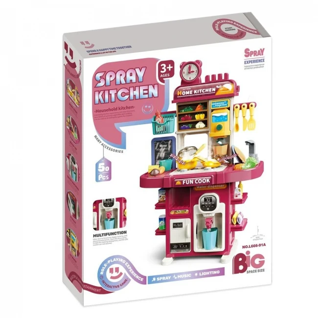 Детская кухня Home Kitchen L666-91-92A (высота 77 см, свет, звук, вода, парогенератор, кулер) Детская кухня Home Kitchen L666-91-92A (высота 77 см, свет, звук, вода, парогенератор, кулер)