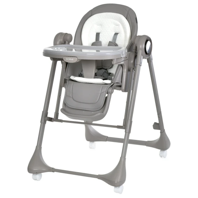 Стульчик-качели для кормления Bambi M 6318 DORMI Greige (укачивание, съемный столик, чехол, музыка, Bluetooth)