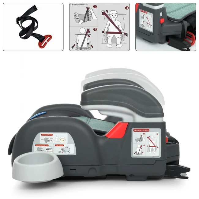 Бустер El Camino ME 1144 RORO Royal Mint, Isofix, 22-36 кг Бустер El Camino ME 1144 RORO Royal Mint, Isofix, 22-36 кг