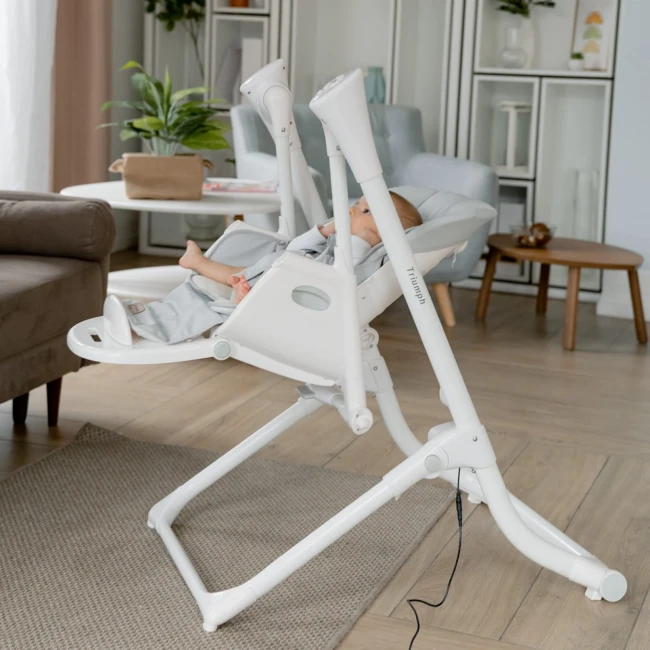 Стульчик-качели для кормления Carrello Triumph CRL-10302 Cloud Grey (3 в 1, шезлонг, качалка, съемный столик, музыка) Стульчик-качели для кормления Carrello Triumph CRL-10302 Cloud Grey (3 в 1, шезлонг, качалка, съемный столик, музыка)
