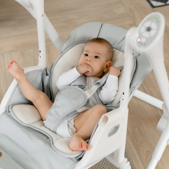 Стульчик-качели для кормления Carrello Triumph CRL-10302 Cloud Grey (3 в 1, шезлонг, качалка, съемный столик, музыка) Стульчик-качели для кормления Carrello Triumph CRL-10302 Cloud Grey (3 в 1, шезлонг, качалка, съемный столик, музыка)