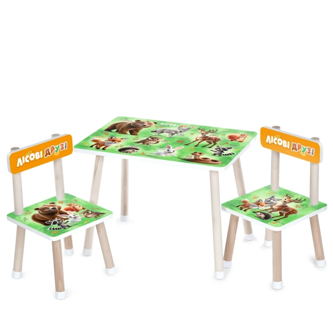 Детский столик и 2 стульчика Bambi M 501 деревянный