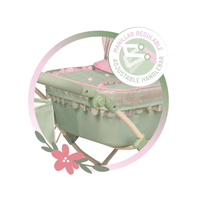 Коляска для кукол DeCuevas 81068 Botanic (классическая, корзинка, сумка, зонтик) Коляска для кукол DeCuevas 81068 Botanic (классическая, корзинка, сумка, зонтик)