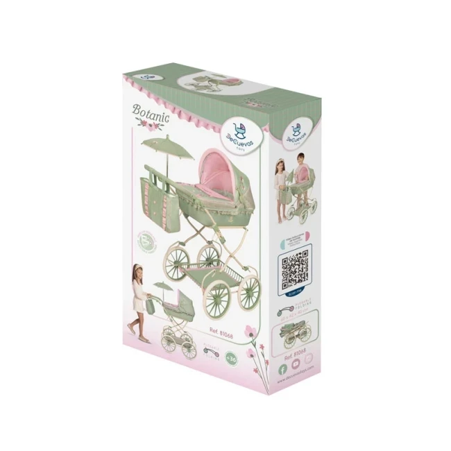 Коляска для кукол DeCuevas 81068 Botanic (классическая, корзинка, сумка, зонтик) Коляска для кукол DeCuevas 81068 Botanic (классическая, корзинка, сумка, зонтик)