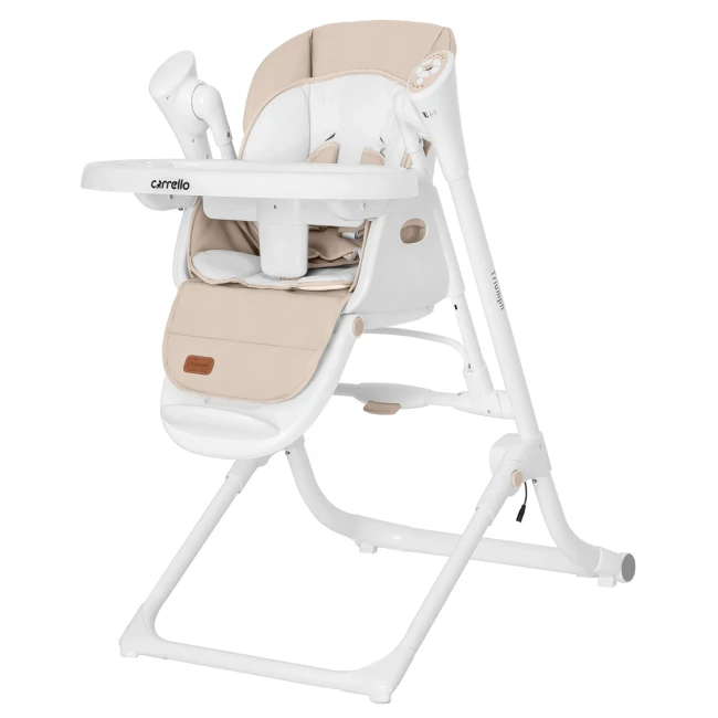 Стульчик-качели для кормления Carrello Triumph CRL-10302 Cream Beige (3 в 1, шезлонг, качалка, съемный столик, музыка)