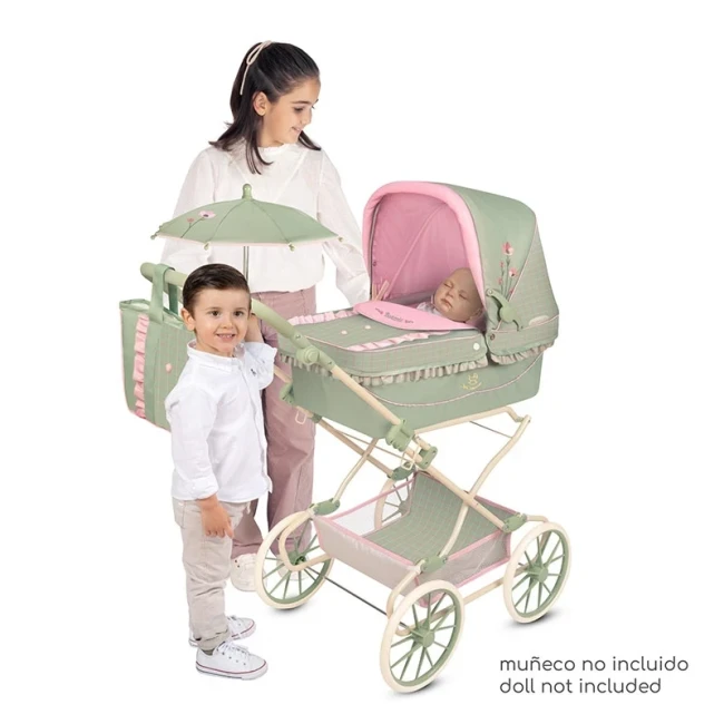 Коляска для кукол DeCuevas 82068 Botanic (классическая, корзинка, сумка, зонтик) Коляска для кукол DeCuevas 82068 Botanic (классическая, корзинка, сумка, зонтик)