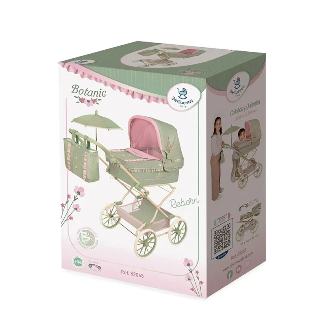 Коляска для кукол DeCuevas 82068 Botanic (классическая, корзинка, сумка, зонтик) Коляска для кукол DeCuevas 82068 Botanic (классическая, корзинка, сумка, зонтик)