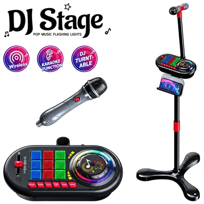 Музыкальная установка DJ Stage 202 (стойка, микрофон, запись, подсветка, bluetooth)