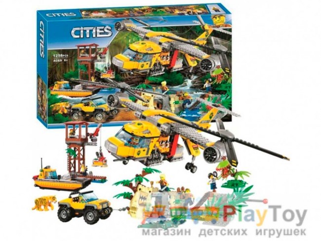 Конструктор "Citles" (10713) Вертоліт для доставки вантажів у джунглі, 1298 деталей - Аналог City 60162