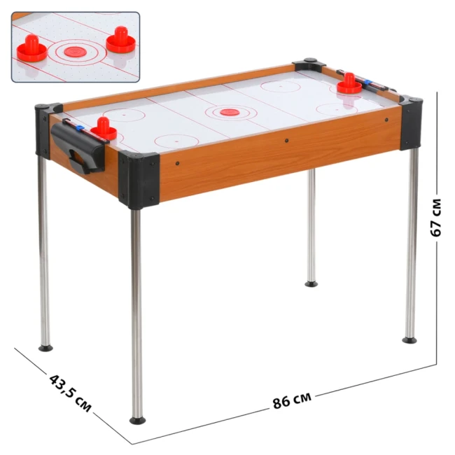 Аэрохоккей Hockey 2558 (86x43,5x67 см) деревянный, на ножках, батарейки