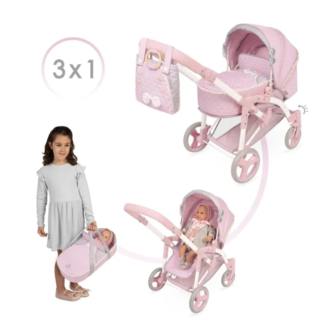 Коляска для кукол DeCuevas 81675 Sophie 3в1 (трансформер, люлька-переноска, корзинка, сумка)