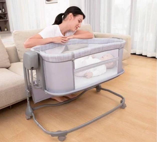 Ліжечко-люлька Mastela 8602 3 в 1 (приставне, укачування, музика, USB, Bluetooth, таймер)