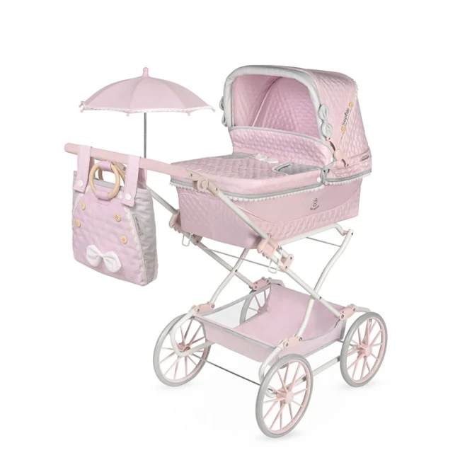 Коляска для кукол DeCuevas 82075 Sophie (классическая, корзинка, сумка, зонтик)