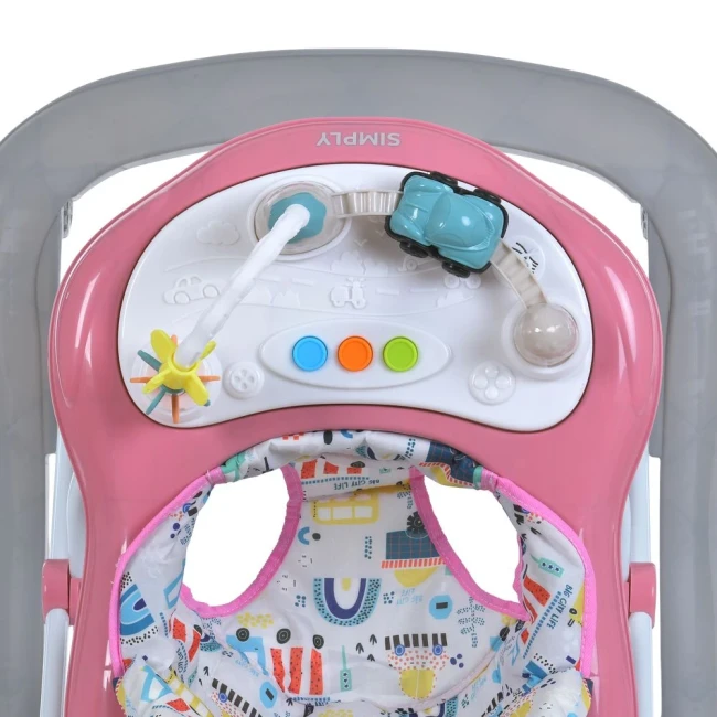 Ходунки для малюка El Camino ME 1215 SIMPLY Pink (ігрова панель, музика, світло) Ходунки для малюка El Camino ME 1215 SIMPLY Pink (ігрова панель, музика, світло)