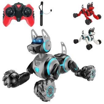 Робот-собака Stunt Dog 666-800A на радіокеруванні (31 см, акумулятор, світло, звук, пульт, пульт-браслет)