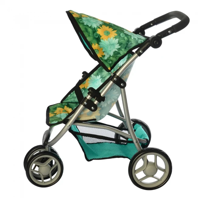 Коляска для ляльок Melogo 9671 зелена (прогулянкова, кошик)