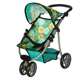 Коляска для ляльок Melogo 9671 зелена (прогулянкова, кошик)