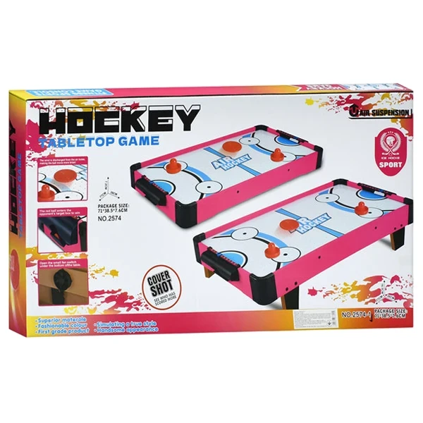 Аэрохоккей Hockey 2574-1 (77x38x16,5 см) деревянный, на ножках, батарейки