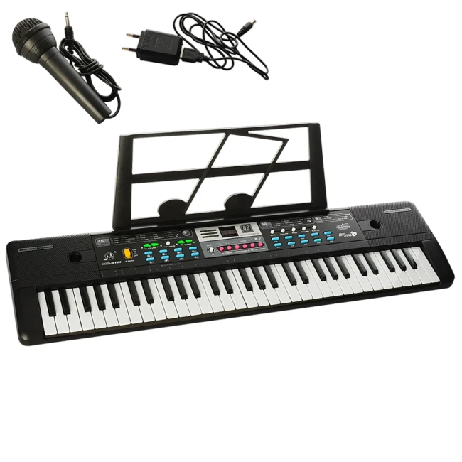 Дитячий синтезатор MQ6111-12 (61 клавіша, мікрофон, запис, USB, від мережі/батарейок) Дитячий синтезатор MQ6111-12 (61 клавіша, мікрофон, запис, USB, від мережі/батарейок)
