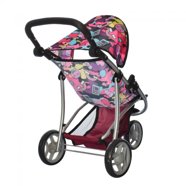 Коляска для ляльок Melogo 9671 червона (прогулянкова, кошик)