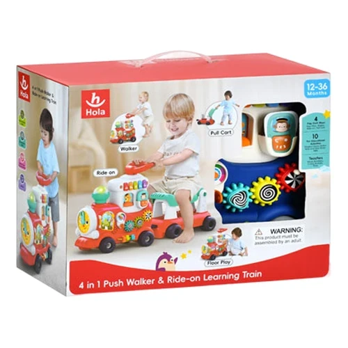 Ходунки-каталка детские Hola HE8990-HE8990B Поезд 4в1 (игры, музыка, свет, часы)