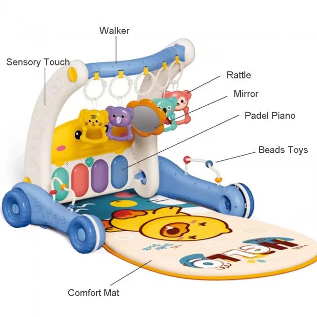 Ходунки-каталка коврик Rack & Walker 6049 2 в 1 (подсветка, мелодии, пальчиковые игры, погремушки, зеркальце, пианино) Ходунки-каталка коврик Rack & Walker 6049 2 в 1 (подсветка, мелодии, пальчиковые игры, погремушки, зеркальце, пианино)