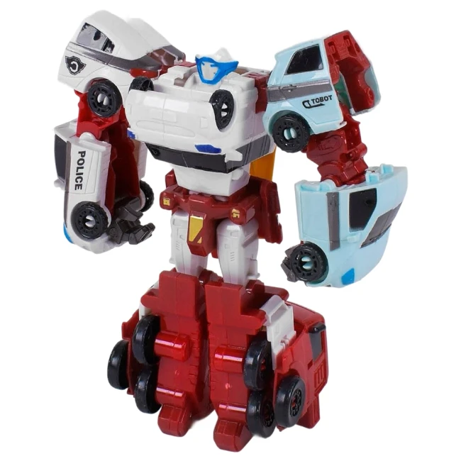 Трансформер Тобот Кватран (Q 1907) 20 см, 4 машинки, свет, звук Трансформер Тобот Кватран (Q 1907) 20 см, 4 машинки, свет, звук
