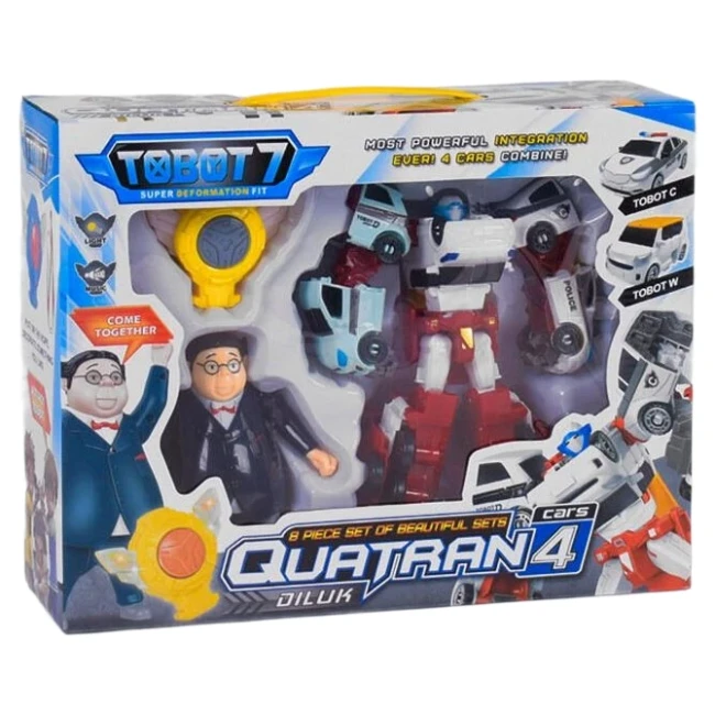 Трансформер Тобот Кватран (Q 1907) 20 см, 4 машинки, свет, звук Трансформер Тобот Кватран (Q 1907) 20 см, 4 машинки, свет, звук