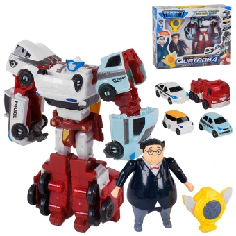 Трансформер Тобот Кватран (Q 1907) 20 см, 4 машинки, свет, звук